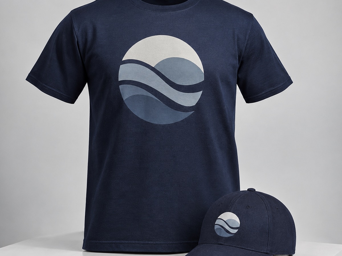 Playera y gorra promocional de referencia con estampado de marca